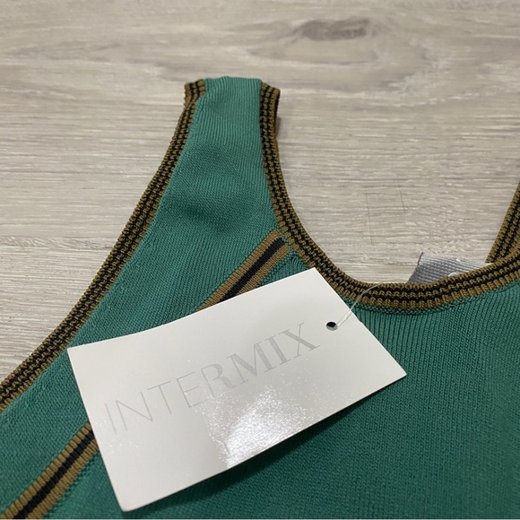 alc vika micro knit dress piped green new with tags - Picture 7 of 8